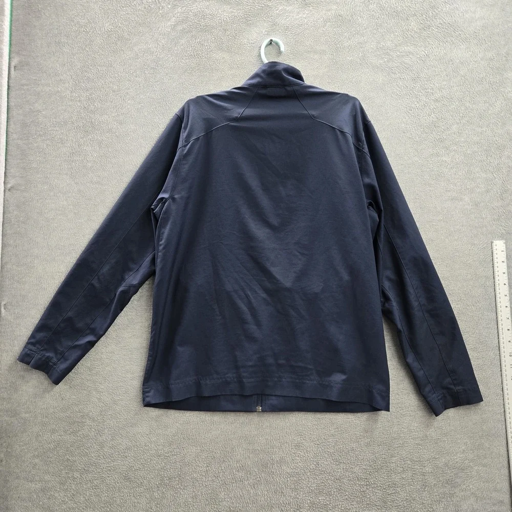 Nike Men Jacket L Blue Dri-Fit Activewear Logo Zipper‎ Long Sleeve